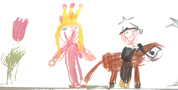 Kinderbild: Tulpe, Prinzessin, Ritter