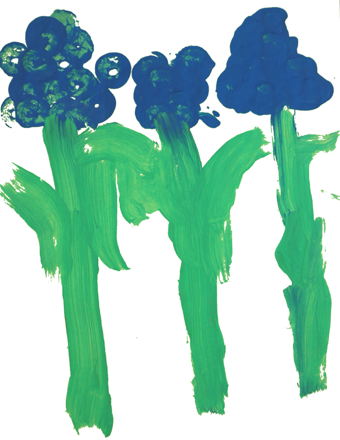 Kinderbild: Tulpen, Drucktechnik