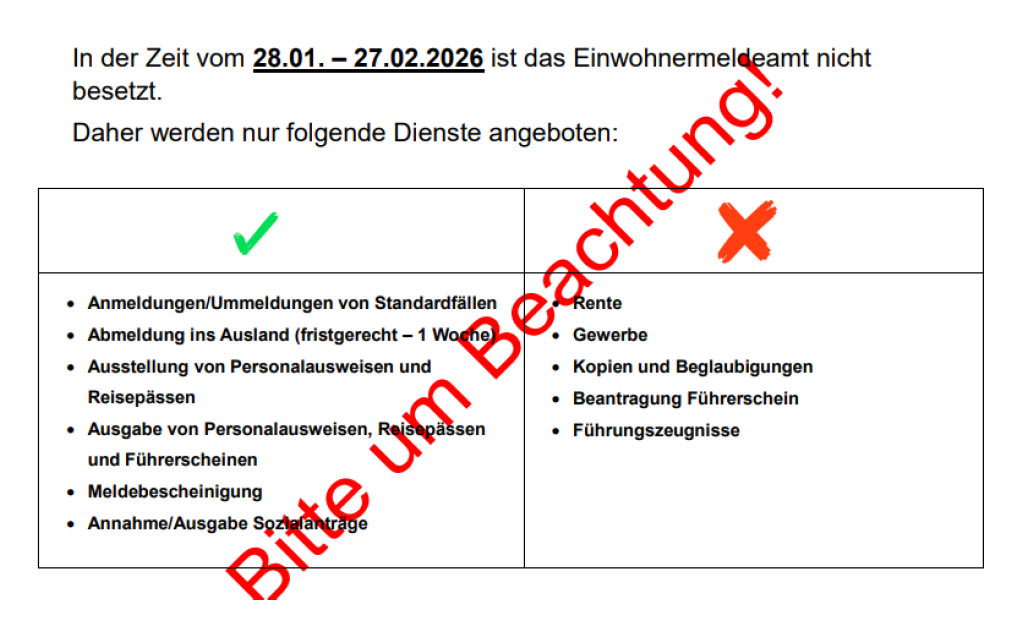 Info Einwohnermeldeamt