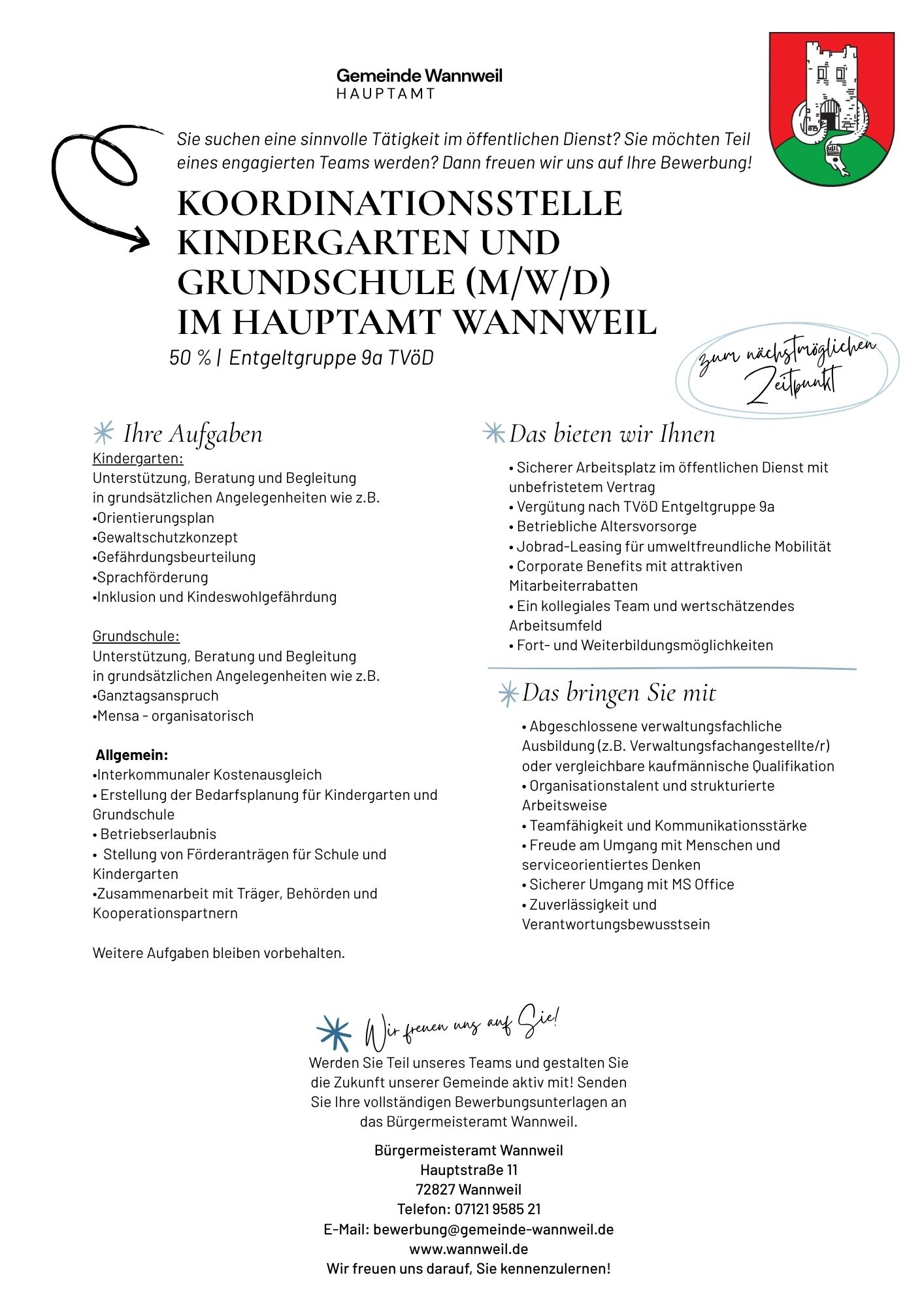 Stellenanzeige Koordinationsstelle